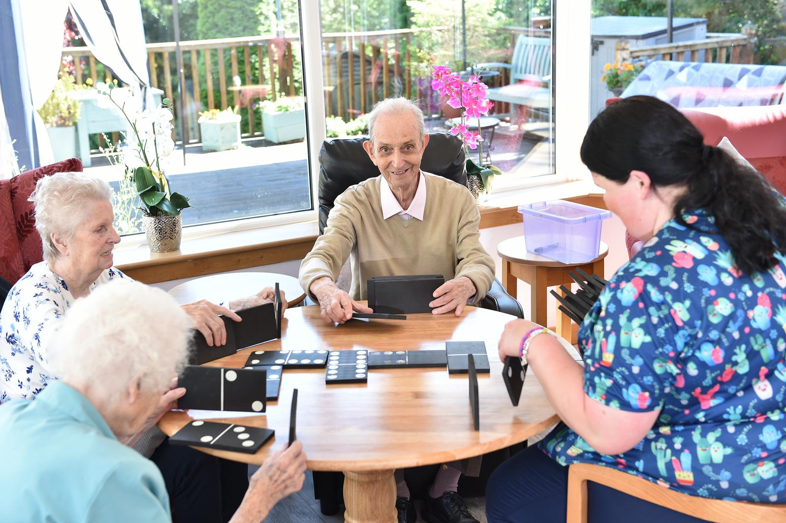 Residents enjoying an activity at the nursing home
